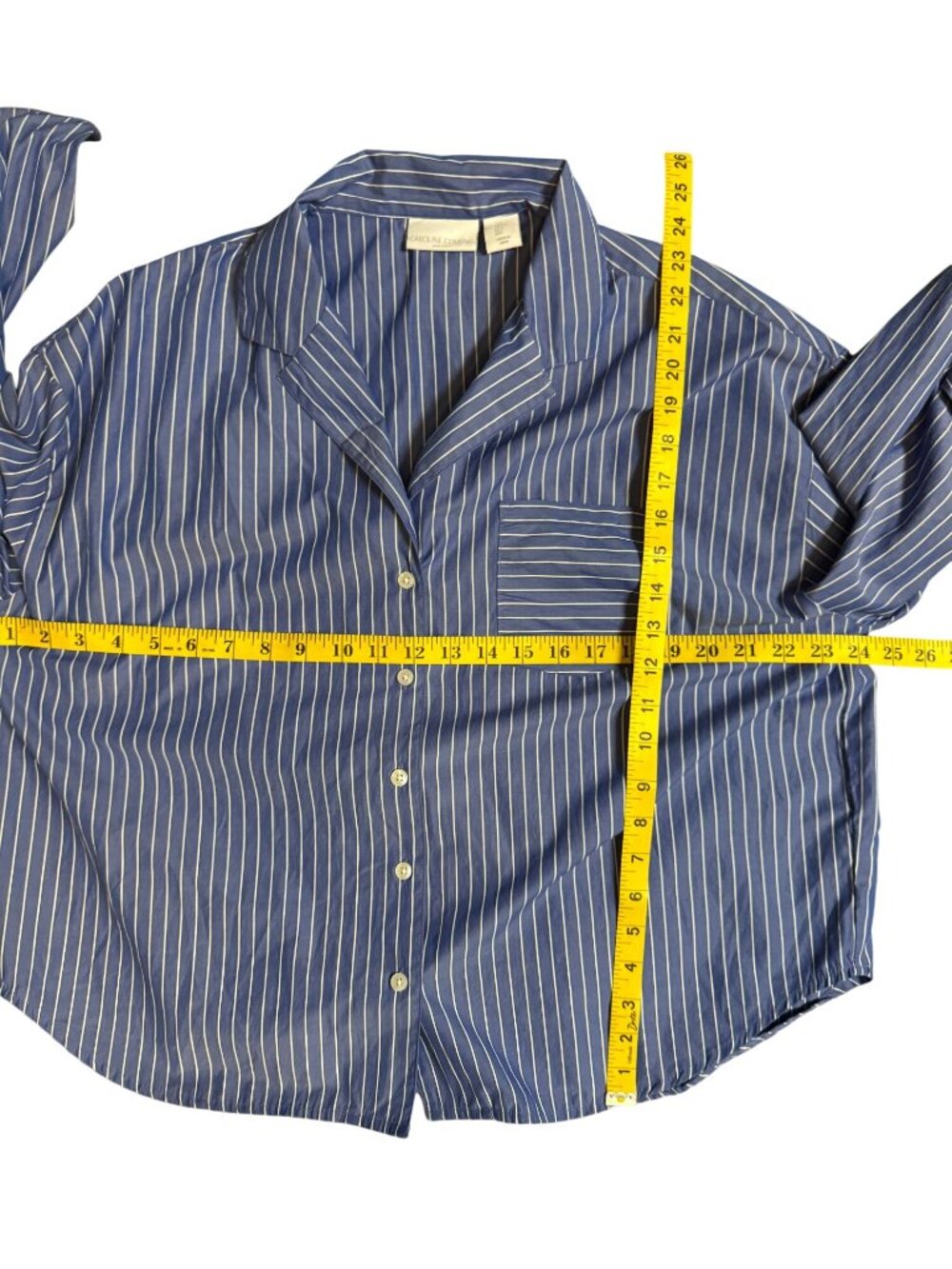 Caroline Constas Womens Blue White Stripe Pajama Top & Shorts Set Size L - Picture 5 of 12